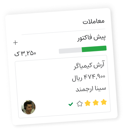 تصویر معاملات فاکتور ساخته شده در نرم افزار CRM ابری اوج